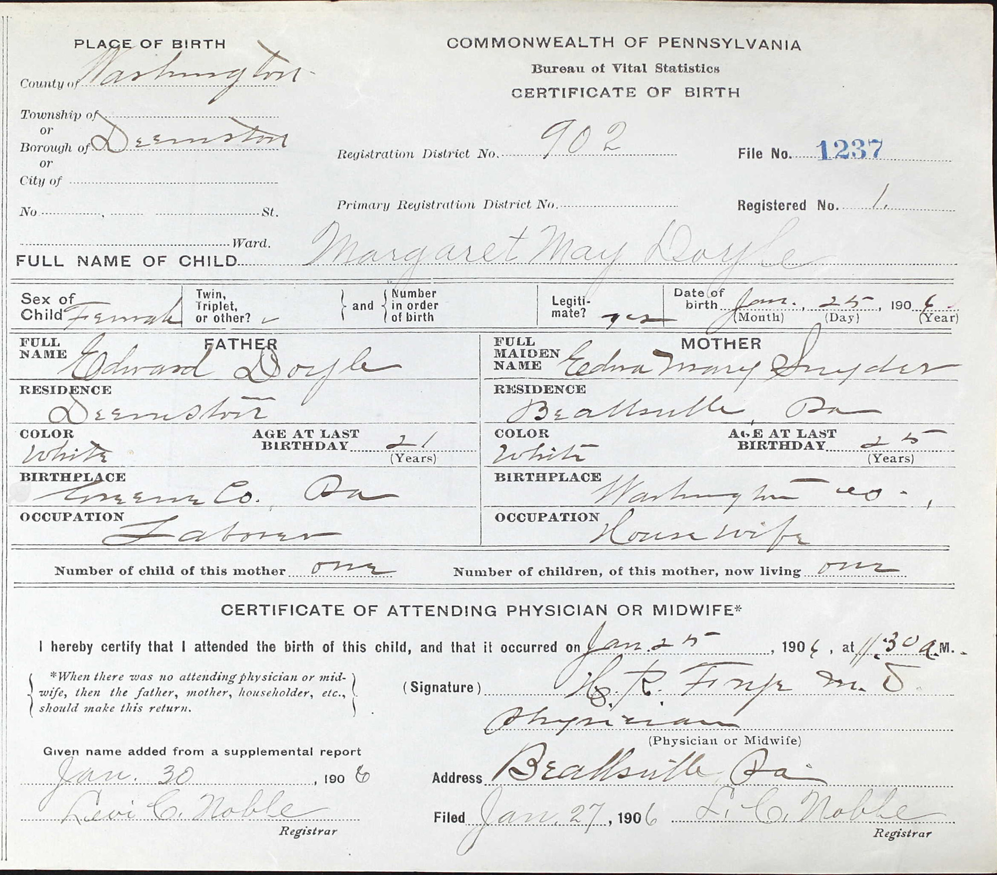 birth certificate